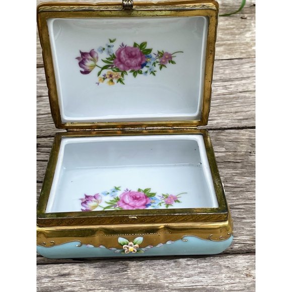 Vintage Lenwile Ardalt Porcelain Glass Jewel Vanity Set Box Match safe Trays - Picture 15 of 16
